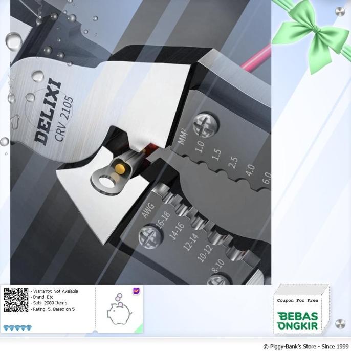DELIXI Tang Pemotong Kawat CRV Multifungsi Wire Cutter 9 inch - 2105