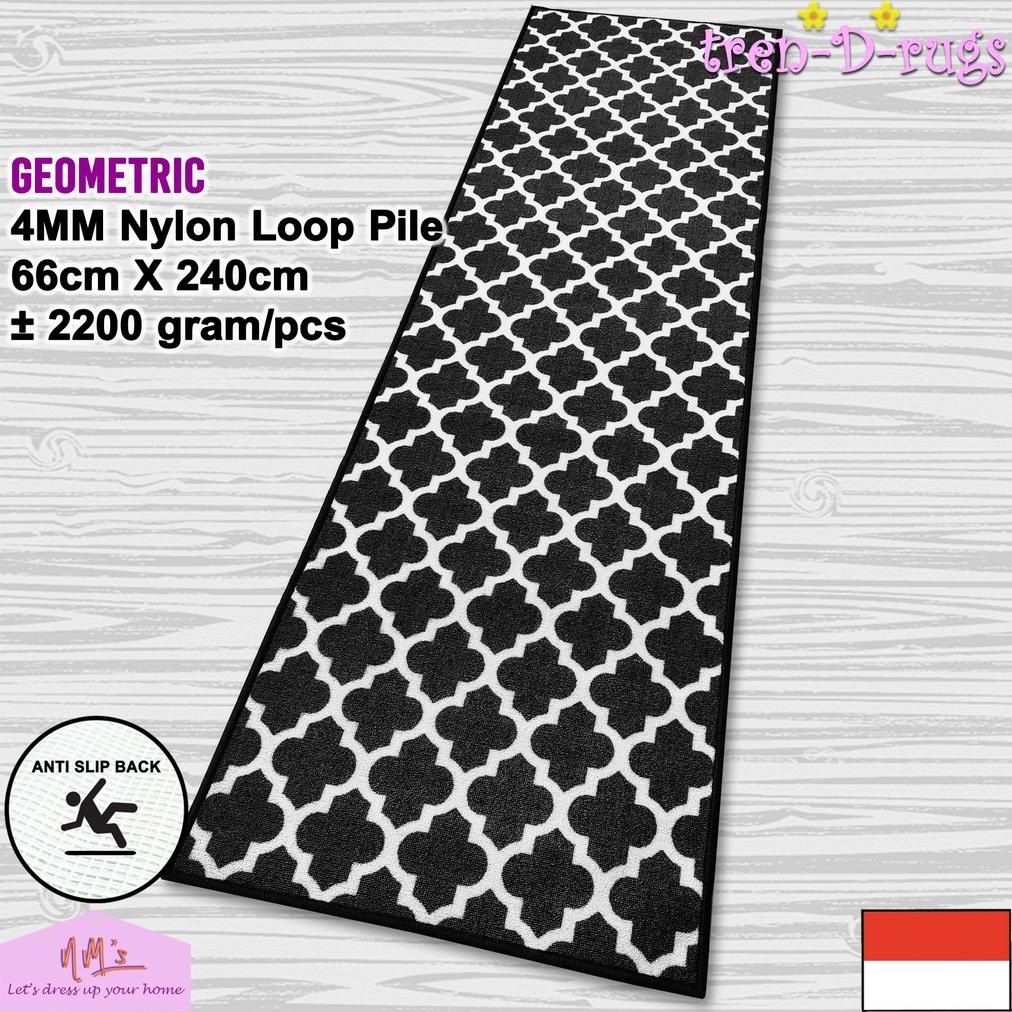 Tren-D-rugs Keset kaki sweden geometris dapur panjang lorong kitchen mat anti slip 66 x 240 cm - NMs