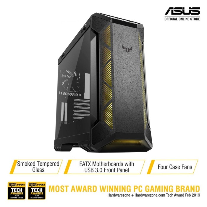 ASUS TUF Gaming GT501 Case with Metal Front Panel Tempered Glass