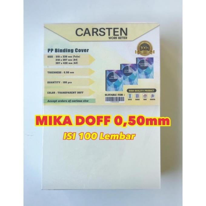 

Termurah!!! Cover MIKA DOFF FOLIO TEBAL 0,50mm isi 100 lembar