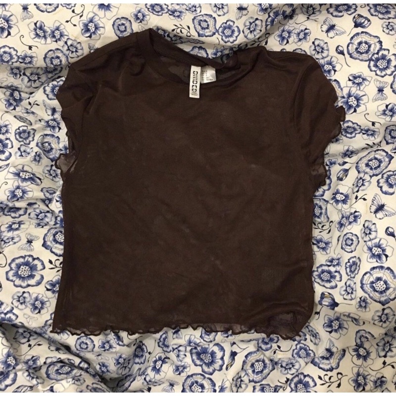 H&M Brown Mesh top
