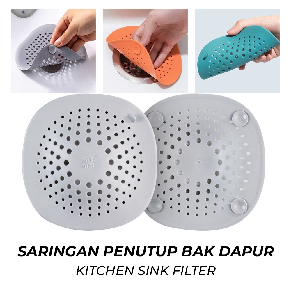 G8UI Lowesw Saringan Penutup Bak Cuci Piring Kitchen Sink FilterF291Gray Or-i