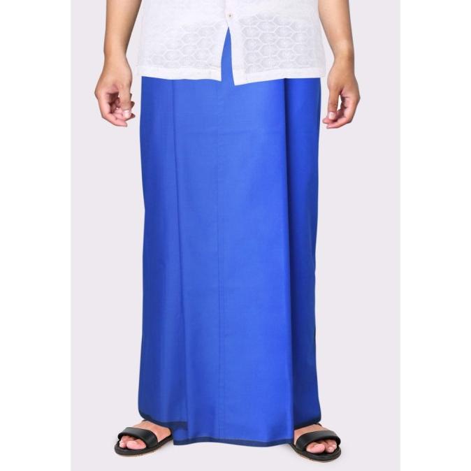 Sarung Mangga Gold Polos Warna Tumpal Biru