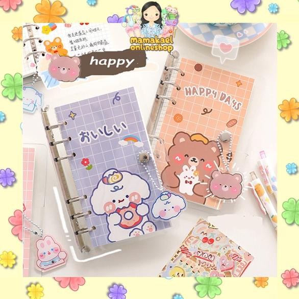 

TERBARU 1 set binder A6 lucu cute kawai aesthetic notebook journaling /BUKU TULIS SEKOLAH/BUKU TULIS