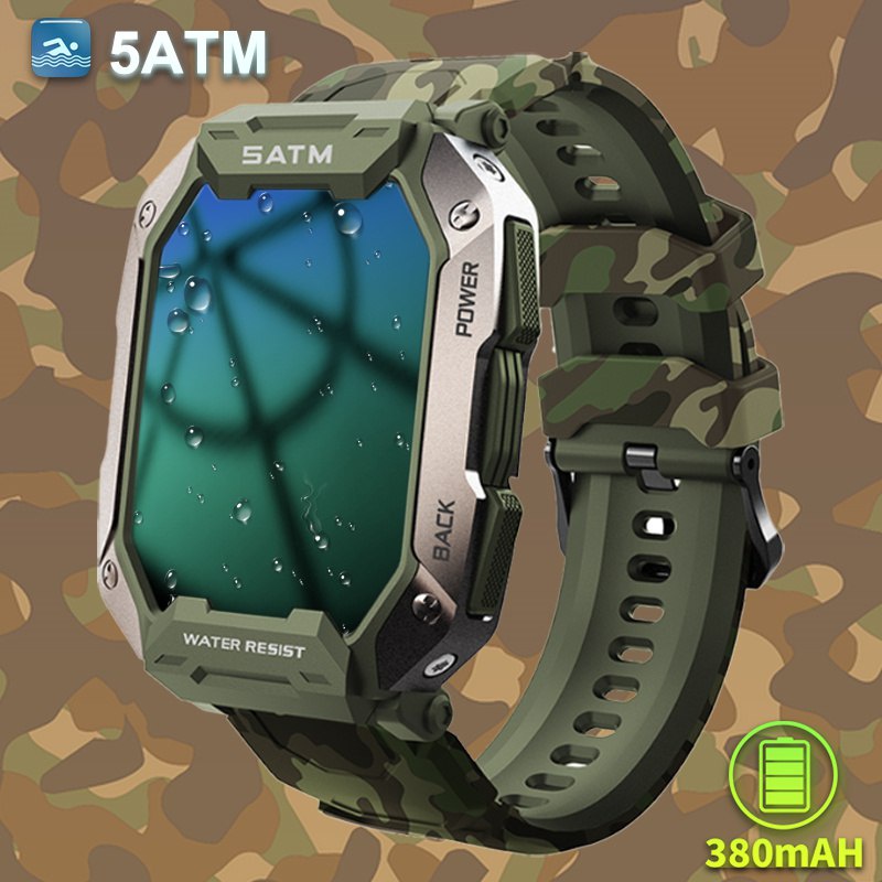 Jam Tangan Pintar Xiaomi Militer Antiair, Jam Tangan Pintar Monitor Oksigen, Tekanan Darah, Jam Tang