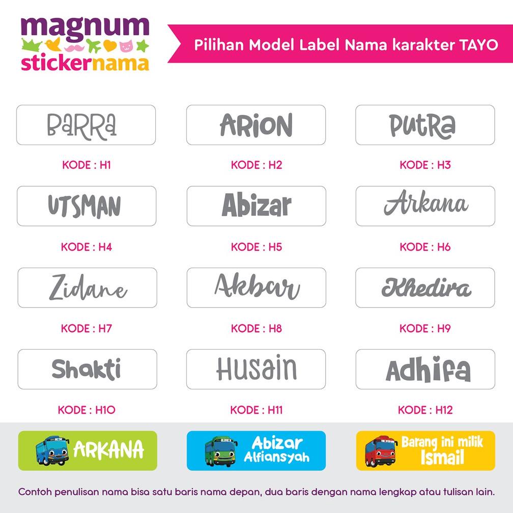 

Grosir Label Nama Waterproof Karakter Tayo, Printing Sticker Bukan Cutting Sticker Nama