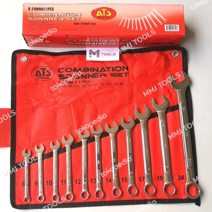 Kunci Ring Pas Set ATS 11pcs 8-24mm - ATS Kunci ring pas set tebal