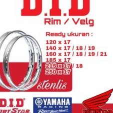 Banting Harga Velg DID Daido Ring 14 17 18 19 Lebar 120 140 160 215 250 Velg Jari-Jari Chrome Origin