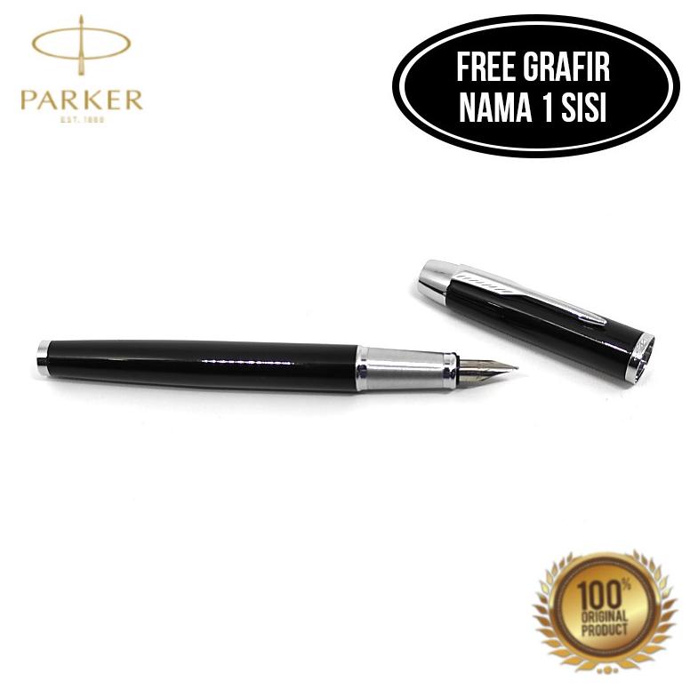 

Pulpen Parker IM BLACK Chrome Trim Fountain Pen Clip Silver Original