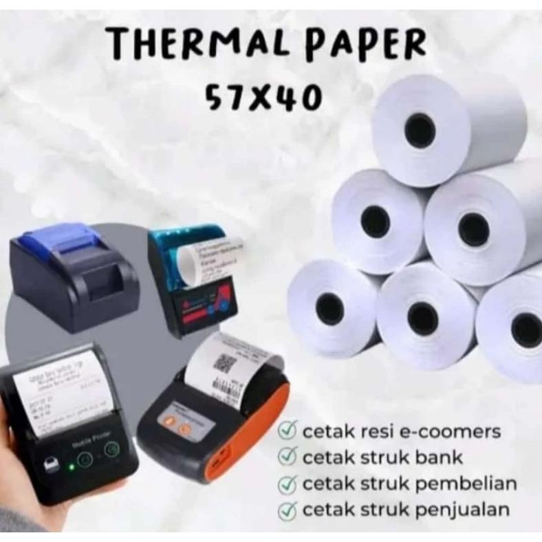 

Cuci Gudang Kertas Kasir Thermal Edc Bluetooth 58X40 Paket 10 Roll