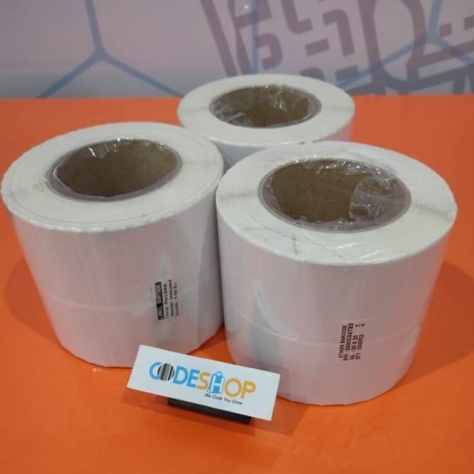 

Terlaris Codeshop Stiker Label Barcode 40X30Mm Semicoated 2 Line Core 3" Besar