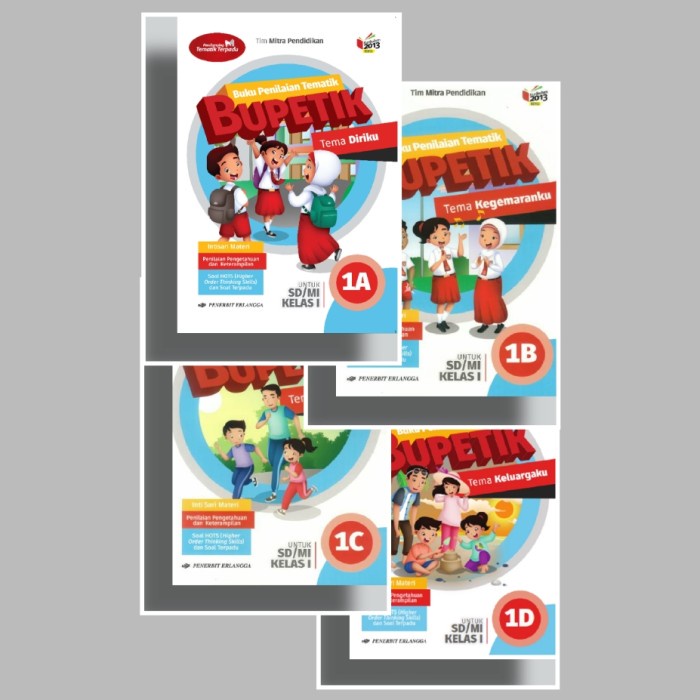 Promo 1 Paket Buku Bupetik Untuk Kelas 1 Sd/Mi ( 1A, 1B, 1C Dan 1D ) Terlaris