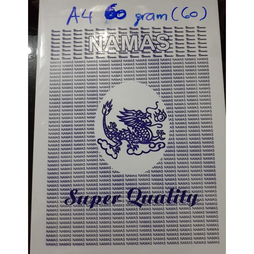 

Cuci Gudang Kertas Hvs A4 60 Gsm Putih Namas ( 400 Lbr)