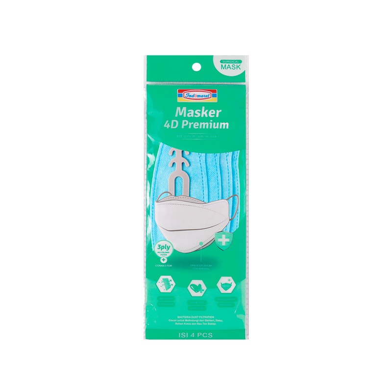 Indomaret Masker 4D Premium 4'S Biru