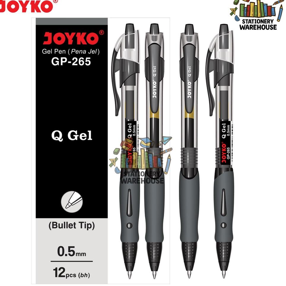 

❰6FV7-E Gel Pen Joyko GP-265 Black / Blue / Red Q 1 Lusin / 1 Box / 12 PCS Gel 0.5 mm Pulpen Pena Mirip K-1 820❴❵
