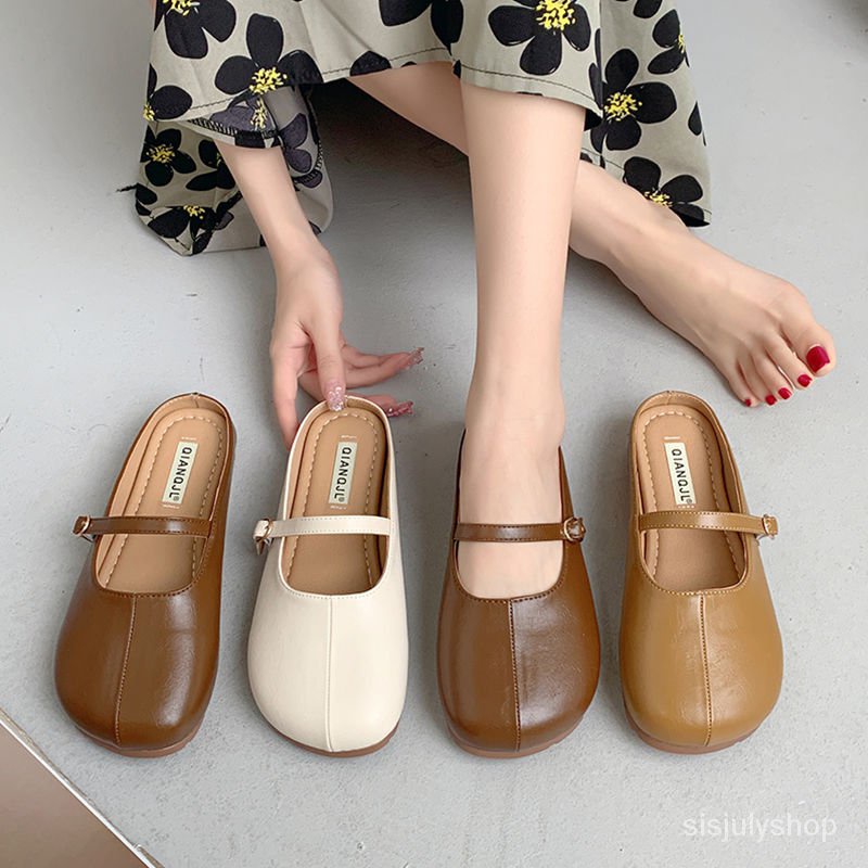 [✅BISA COD] #Sisjuly# Sandal wanita / sandal setengah kepala tas Prancis wanita / sandal wanita 2023
