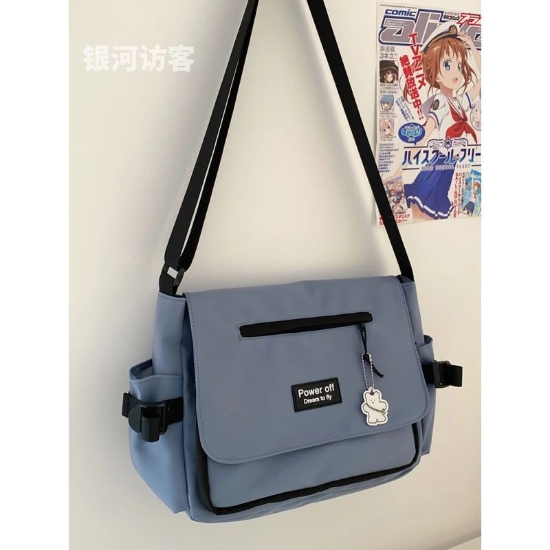 ┅✸♕Sera  Mahasiswa Messenger Tas Kelas Ransel Kasual Tas Bahu Jepang Tas Wanita Harajuku Sederhana Messenger Tas Pria