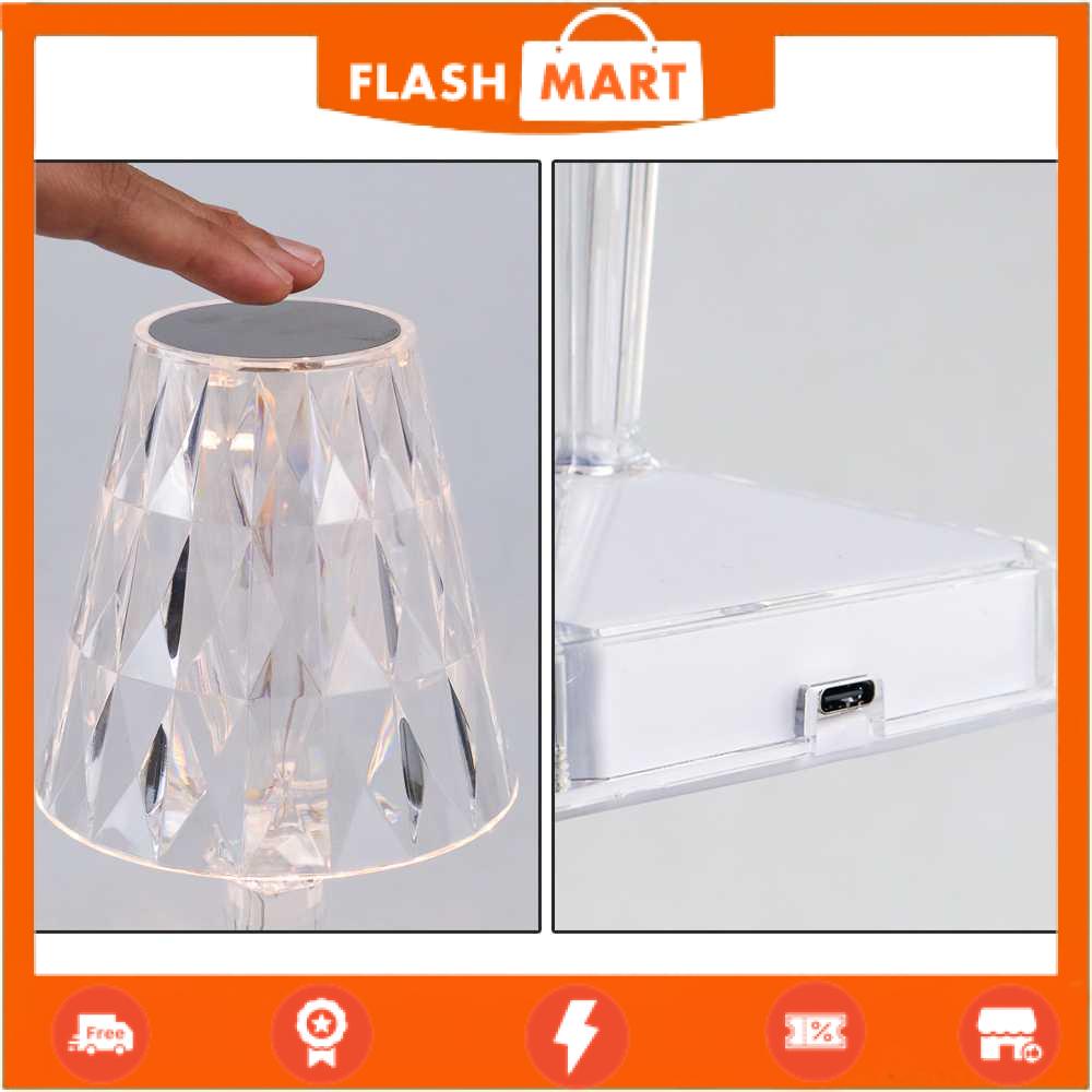 FLASHMART Lampu Meja Hias LED Acrylic Dimmable Recharge 3 in 1 Color 1W - R301