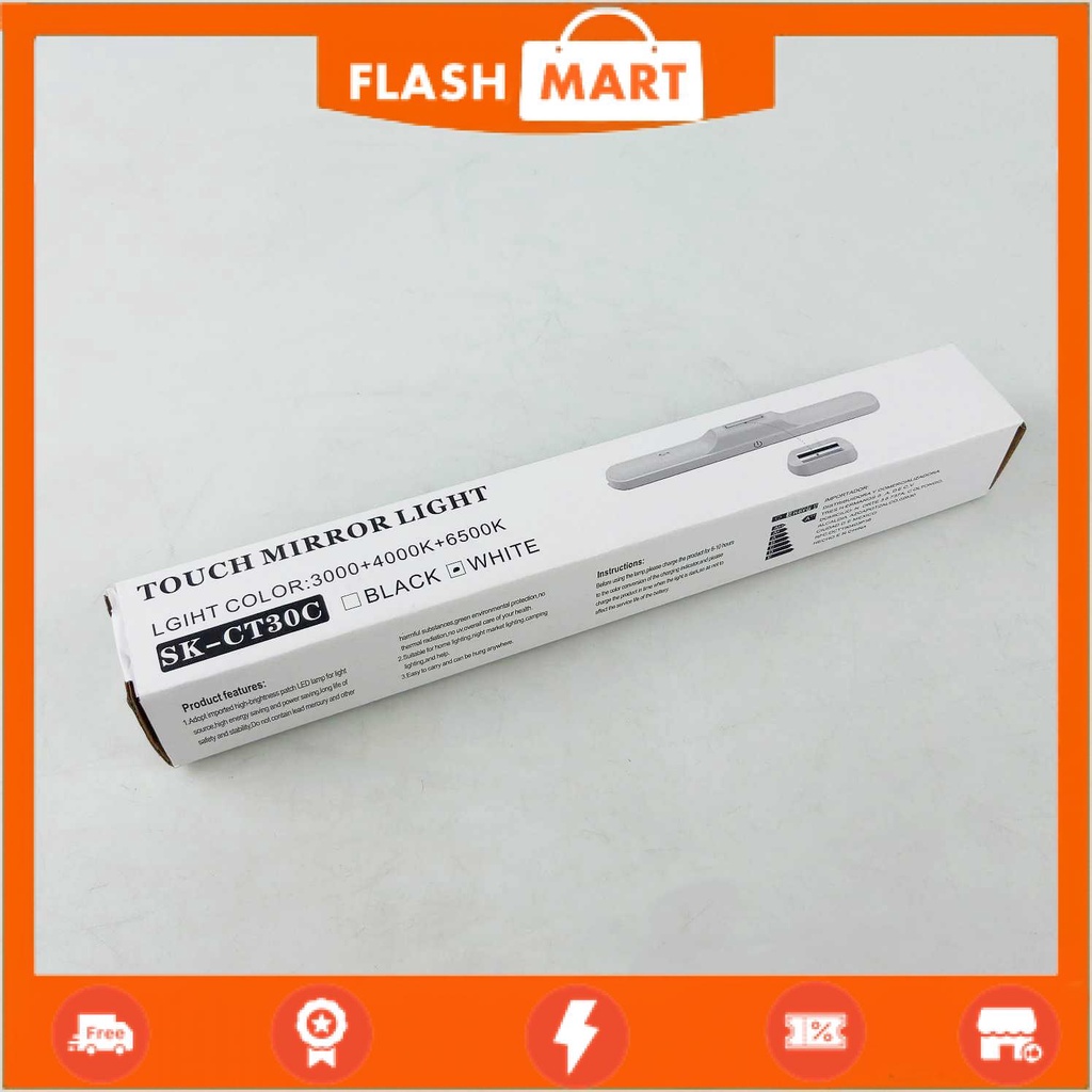 FLASHMART Lampu Tempel Magnetic Lamp USB Rechargeable 3in1 1800mAh 5V 3W - SK-CT30C