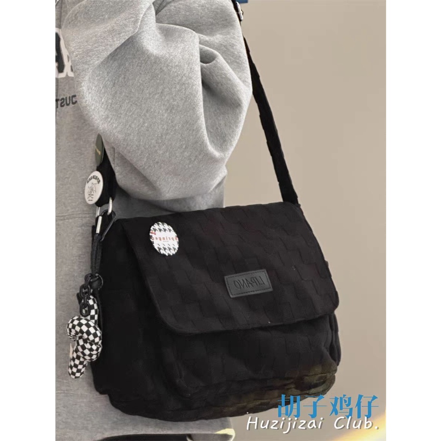 ❒♠Sera  Korea simple all-match tas bahu tunggal wanita siswa Jepang kelas komuter tas messenger kapasitas besar tas messenger