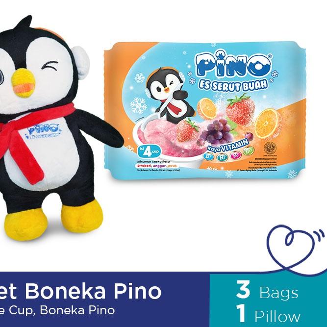 

Limited✅Paket Boneka Pino - Pino Es Serut Buah 3 Bag (1 Bag isi 4 Cup @50ml) & Boneka Pino - Es Serut Rasa Anggur, Stroberi & Jeruk