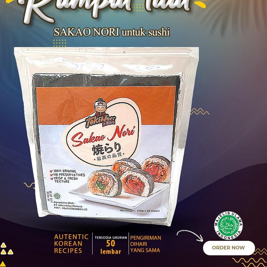 

PROMO✔️✔️Sakao Nori Isi 50 Lembar Untuk Kimbab Sushi Kimbab Korea Sakao Nori