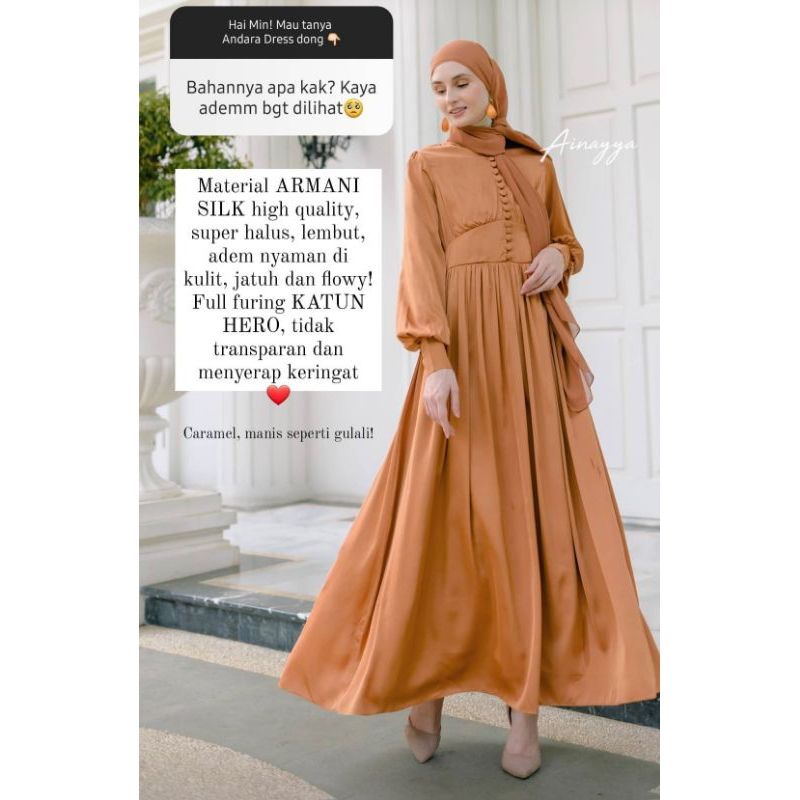 Preloved Ainayya Andara Dress caramel L