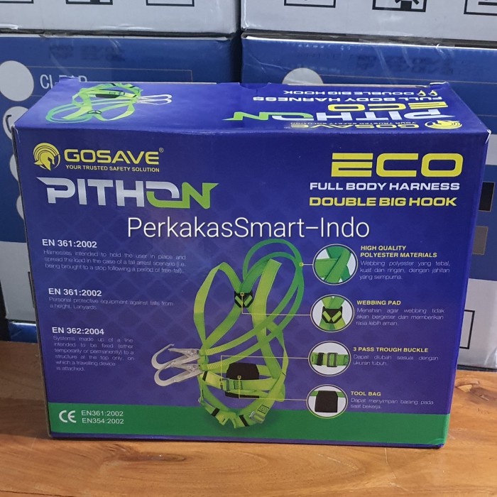 Gosave Full Body Harnes Pithon Eco Double Big Hook Bersertifikat #Original