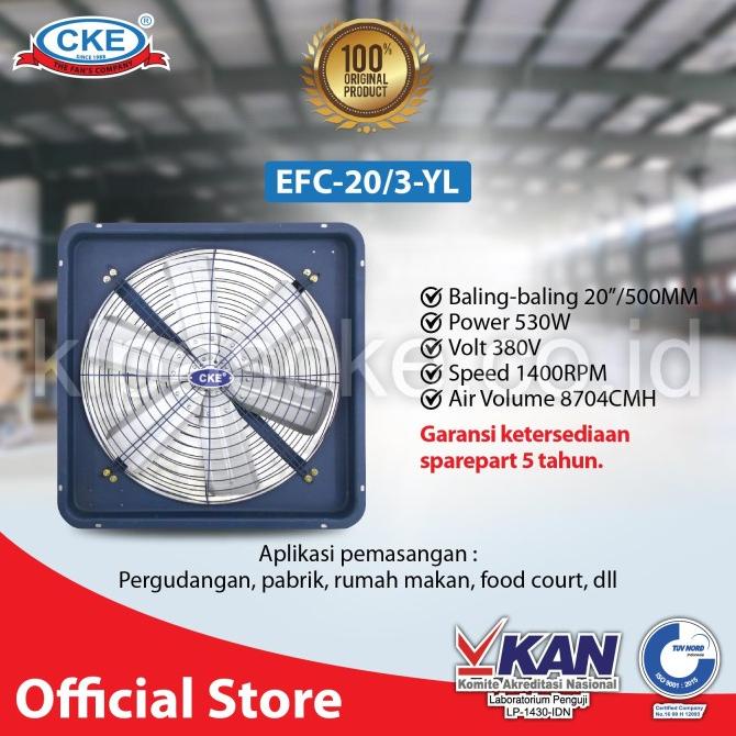 Exhaust Fan Cke Efc 20 Inch 380V Exhaust Dinding Blower Gedung