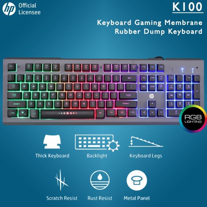 Keyboard Gaming / Gaming Keyboard HP K100 - RGB Membrane Keyboard USB