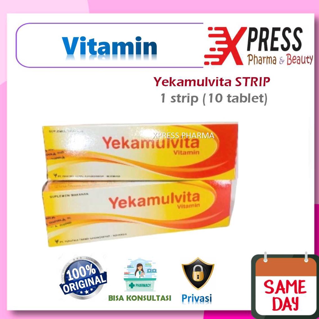 XPRESS  Yekamulvita STRIP Calcium Vitamin B complex Kalsium B kompleks Complex Kalsium Tablet Yeka m