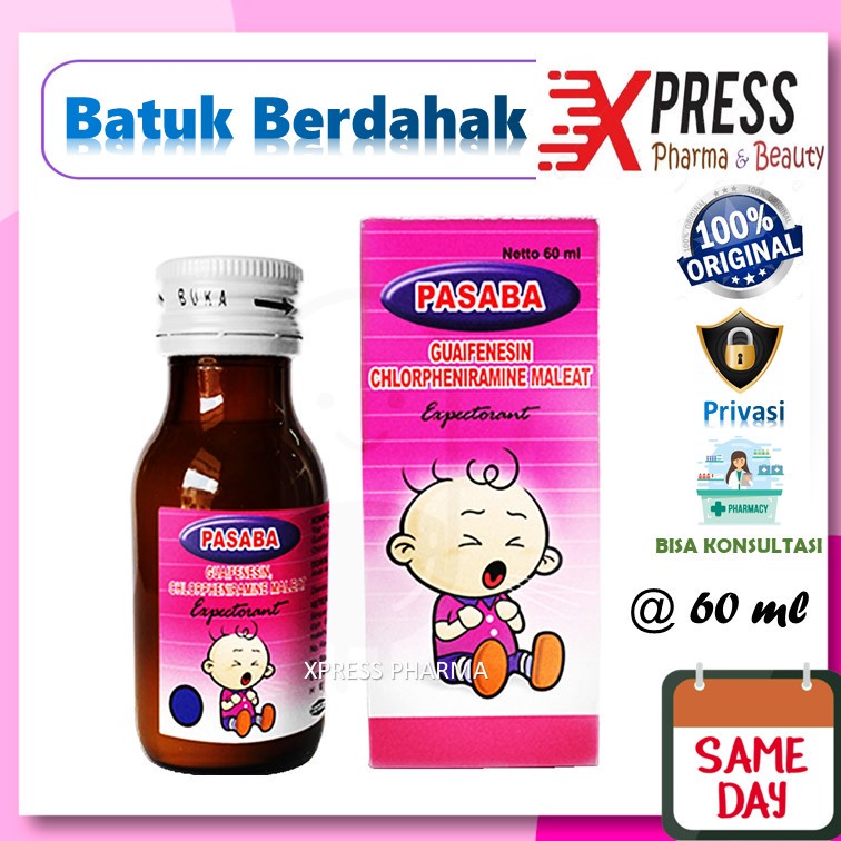 ⚡XPRESS⚡ Pasaba Expectorant Syrup 60 ml Sirup Obat Batuk Berdahak Ekspektoran Baby Babys Cough Espek