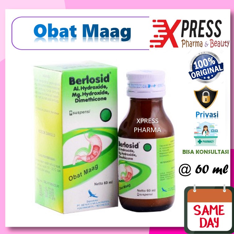 XPRESS  Berlosid SYRUP obat Maag Mag Sakit Lambung / Kembung Antasida Berlosit Sirup Cair Botol 60 m