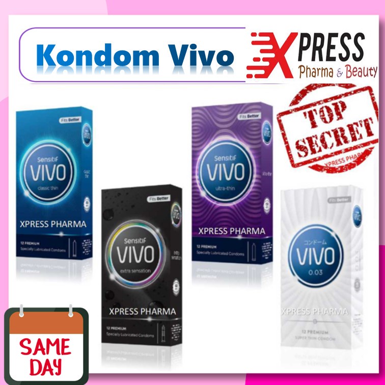 XPRESS Kondom Vivo Isi 12 kontrasepsi Ultra Thin Sensitif 0.03 Endurance Fire Ice Pv