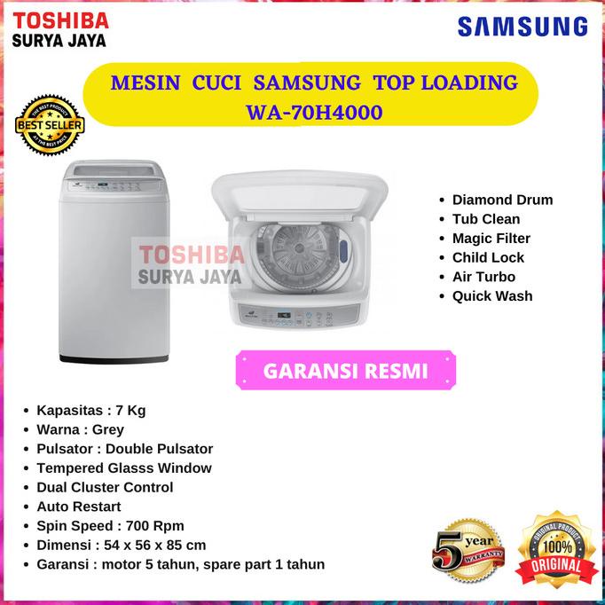 Mesin Cuci 1 Tabung Samsung WA-70H4000 - 7Kg