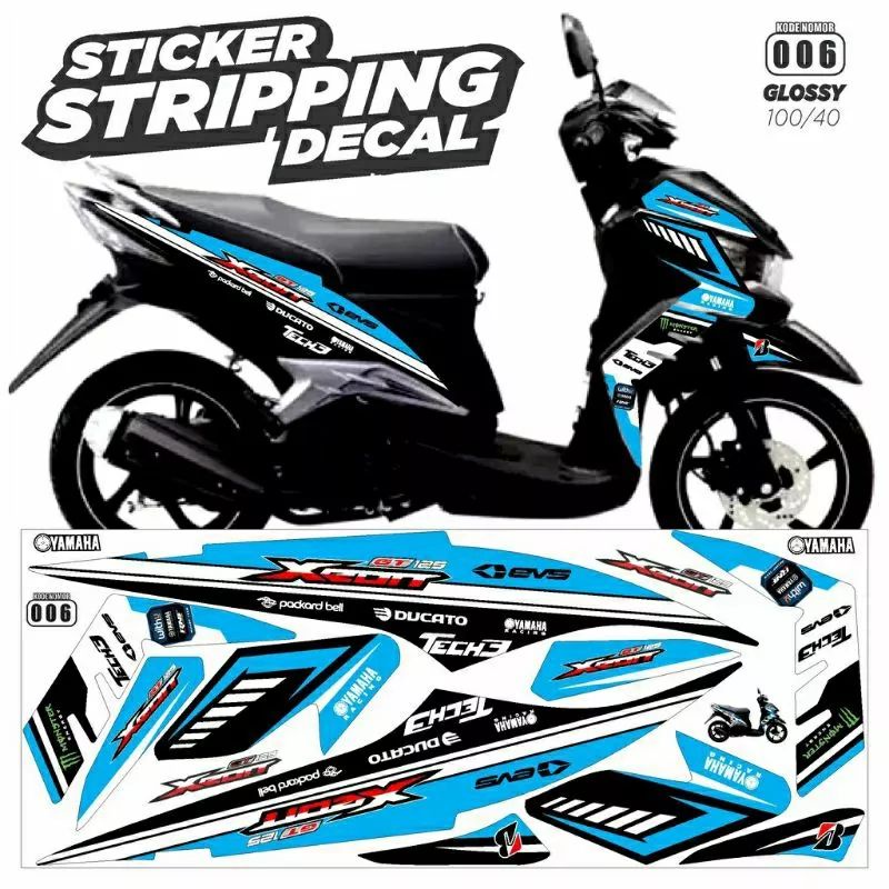 D3cal variasi yamaha xeon gt 125 Stiker xeon gt striping xeon 125 fi aksesoris body motor xeon gr