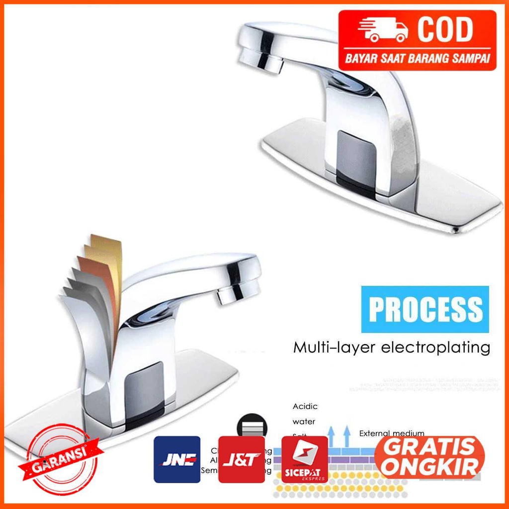 Keran Wastafel Sensor Otomatis Touchless Bathroom Sink Faucet HZY-12