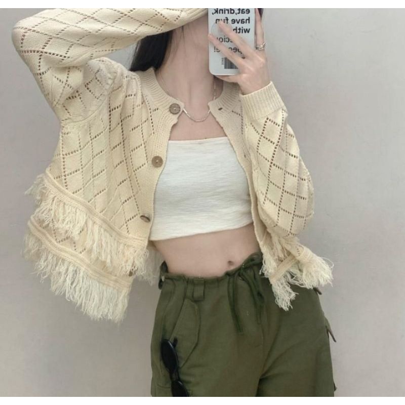 Cardigan Rajut Crop swetear korean vintage