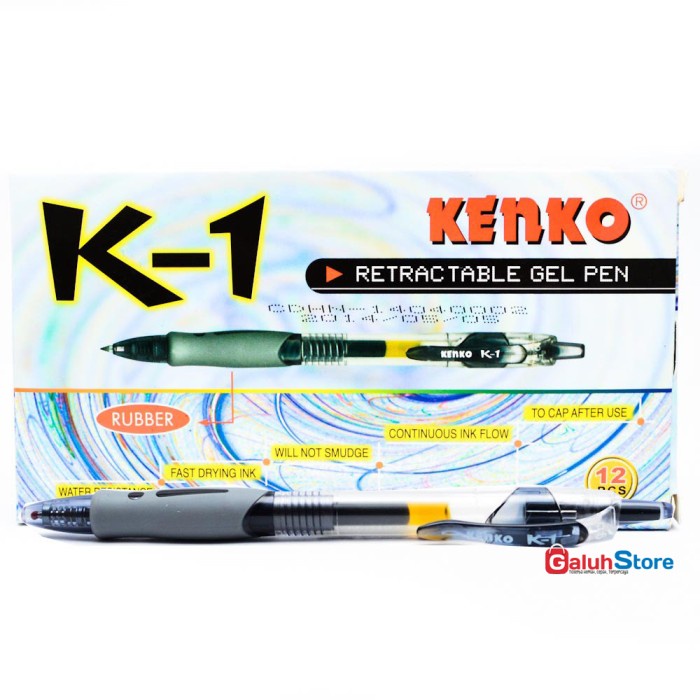 

TERLARIS Kenko Pulpen K-1 0.5mm - Tinta Hitam 1 Box (12 pcs) /ALAT TULIS AESTHETIC/ALAT TULIS