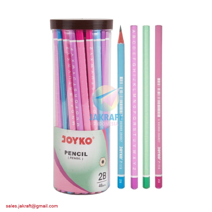 

BISA COD Pensil Tulis 2B Warna Pastel isi 48 Pcs JOYKO P-119 Souvenir Fancy /ALAT TULIS