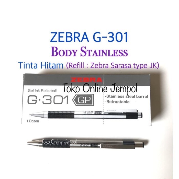 

TERLARIS Pulpen Zebra G-301 Body Stainless Pen G301 ballpoint Pen ATK0843ZB /ALAT TULIS