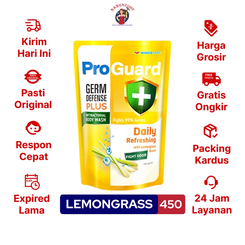 Sabun Mandi Cair Pro Guard Daily Refreshing With Lemongrass 450 ml