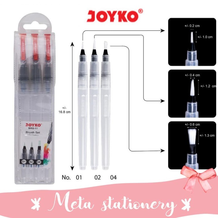 

Terlaris Water Brush Set Joyko Brs-11 (Isi 3Pc)