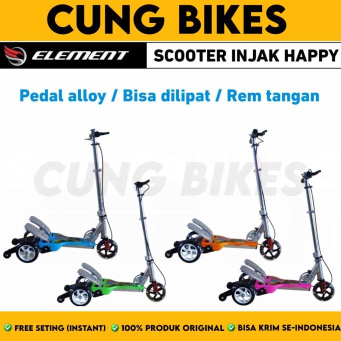 Scooter Pedal Injak Alloy Skuter Anak ELEMENT RMB HAPPY NEW