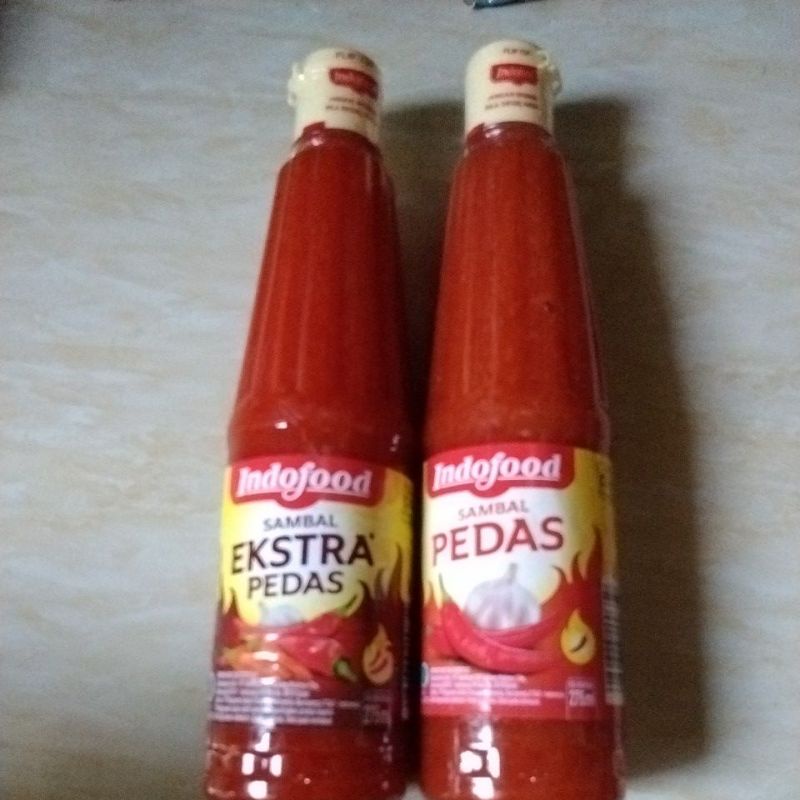 

Saus Indofood ekstra pedas & pedas 275gr