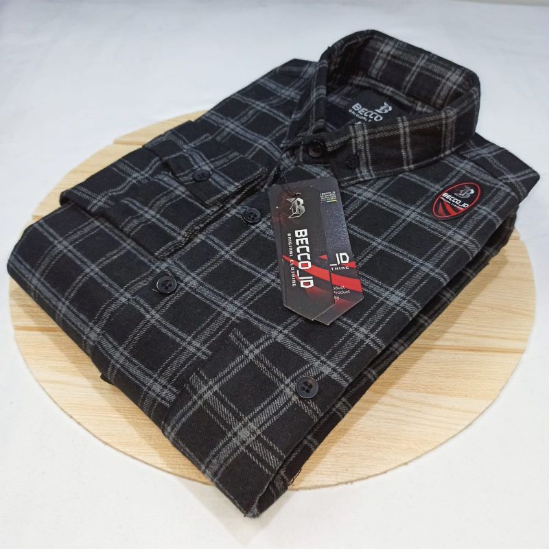 0Kemeja Flanel Pria Lengan Panjang Flanel Import Motif Kotak