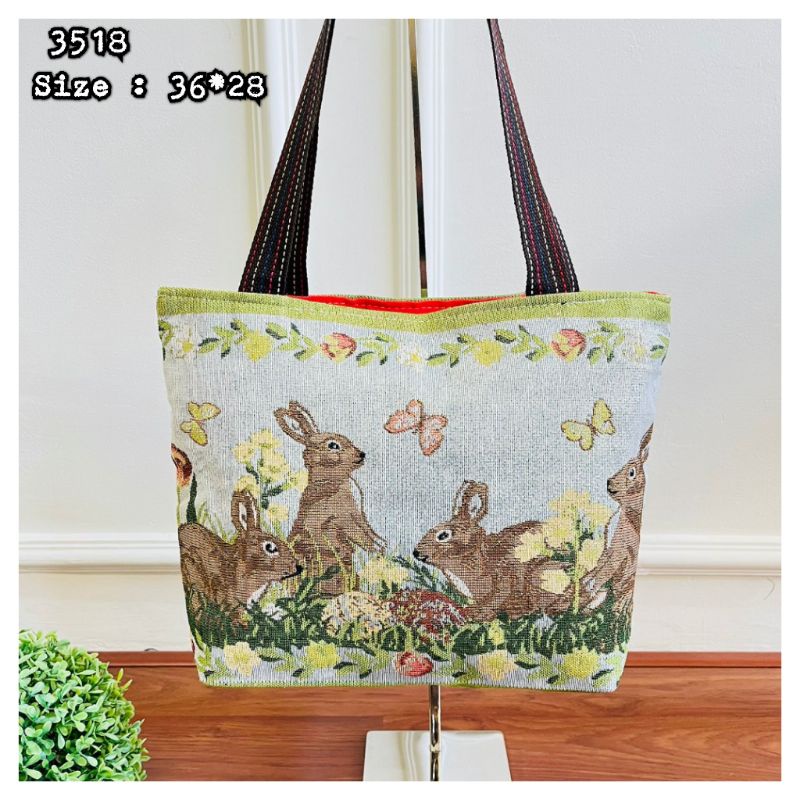 Tas Totebag Thailand Bangkok Tas Wanita Tote Bag Kanvas Resleting Import Termurah | Tas Wanita Kekinian | Barang Lucu  3518