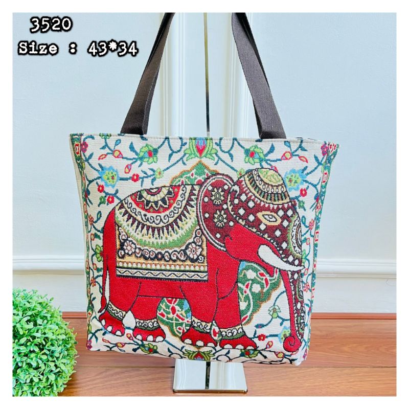 Tas Totebag Thailand Bangkok Tas Wanita Tote Bag Kanvas Resleting Import Termurah | Tas Wanita Kekinian | Barang Lucu  3520