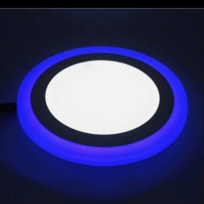 Lampu Led downlight led panel 2 warna 18w+6w lampu ceiling plafon 2warna 18w 6w - PUTIH + BIRU, 3 WA