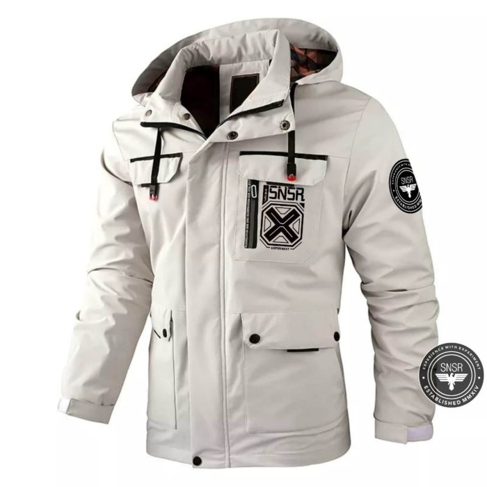 Laris Jaket Parka Steal Hoodie Pria Material Kanvas Original Sensor Premium - Putih, L